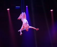 acrobat in the air in a circus