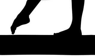 Silhouettes of the gymnastics on Olympics clipart