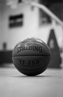 basketball ball in black-white image