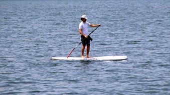 Man on the stand up paddle on the water