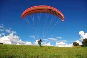 paragliding on a clear sunny day