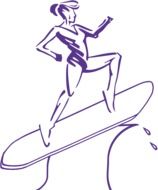 sketch of a girl on a surfboard