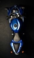 blue kawasaki motorcycle