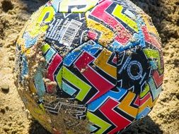 colorful Ball on Sand Beach