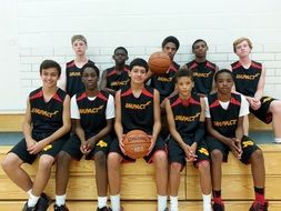 young basketball players in a team