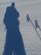 shadow of a skier in the snow