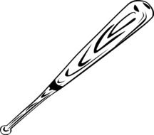 black and white graphic image of a baseball bat