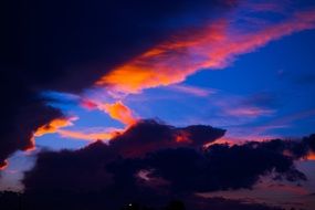 Beautiful and colorful clouds in the sky