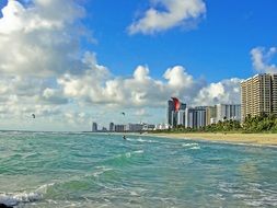 panoramic view of the coast on miami beach