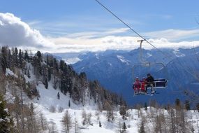 ski lift in the Val di Sole Valley