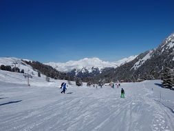 Beautiful snowy Alps in France