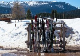 skis in the ski area