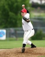 Baseball player is playing on the competition