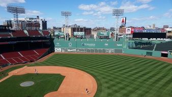 panoramic view of a baseball stadium in boston