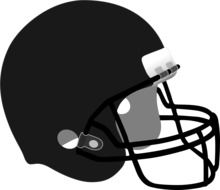 painted black football helmet