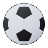 white soccer ball with black spots