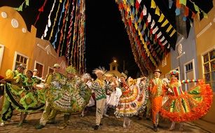 dance at a bright carnival in brazil