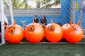 red balls in the playground