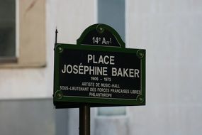 signboard Josephine Baker in Paris