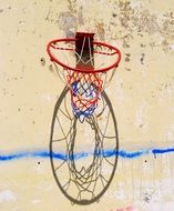 Old Basketball hoop on a wall