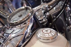 harley davidson chrome motorcycle close up