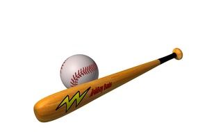 bat and ball for a baseball as a graphic image