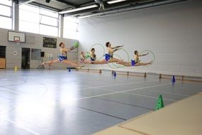 artistic gymnastic, girls performing at the Baden Championship