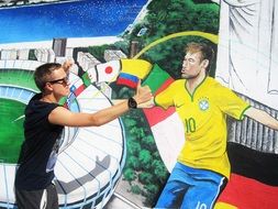 colorful graffiti with a image of a football player