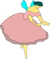 Colorful dancing ballerina drawing on white background