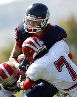 scrambling American football players
