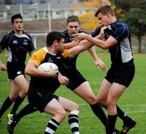 intense rugby game