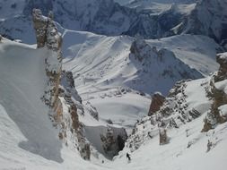 Steep Slopes Of Ski Freeride