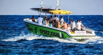 People on a speed boat