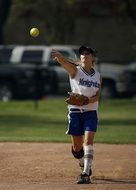 Softball Player catch the ball