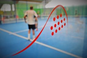 padel tennis racquet symbol on court window
