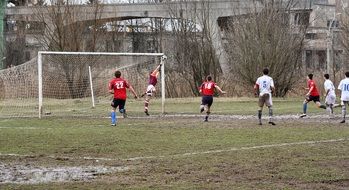 football match in springtime