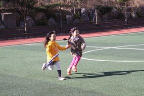 children in the stadium