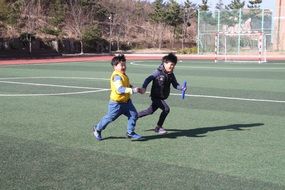 two boys in the stadium