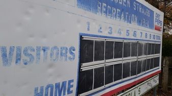 vintage baseball scoreboard visitors home