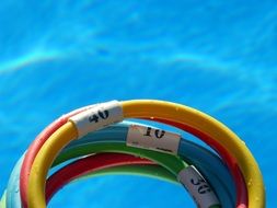 water hoops in the pool