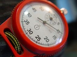 photo of a red stopwatch