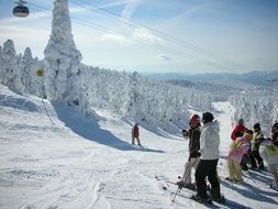 people at a ski resort in japan