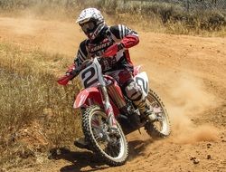 motocross on a motorcycle with the number "2"