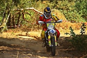 motocross in the sand among nature