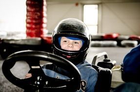 portrait of child karting