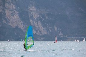 surfing on lake garda in italy