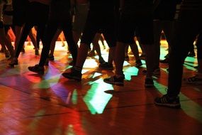 silhouettes of dancers' legs