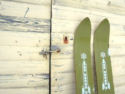 water skiing are at the door of the barn