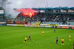 distant view of fans in the stadium