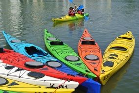 kayaks on the shore of Zhejiang University